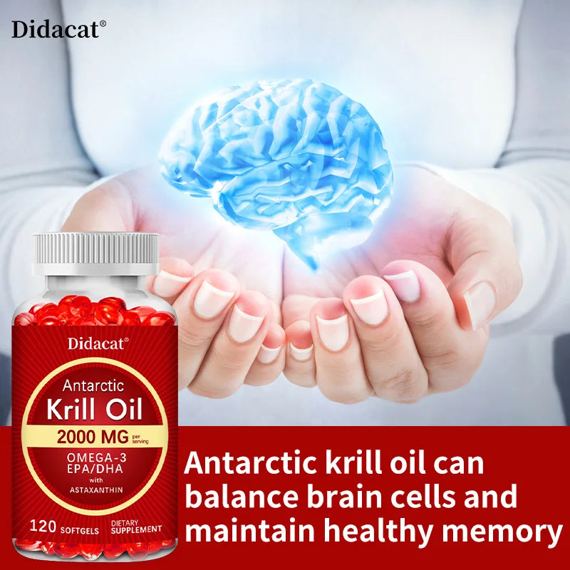 Bunkell Antarctic Krill Oil 2000 Mg 120 Softgels Omega 3 EPA DHA